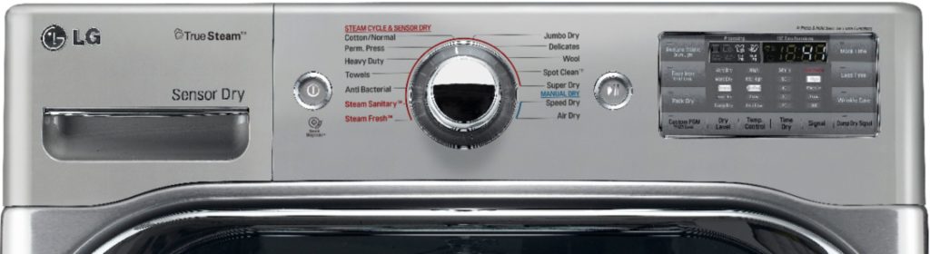 LG DLEX8100V 9.0-Cu. Ft. Stackable Dryer w/ TrueSteam Control Panel