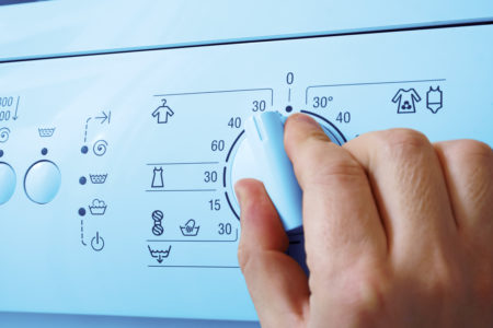 A washing machine temperature control knob.